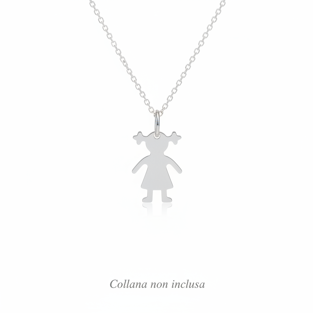Ciondolo bambina argento - sfondo bianco
