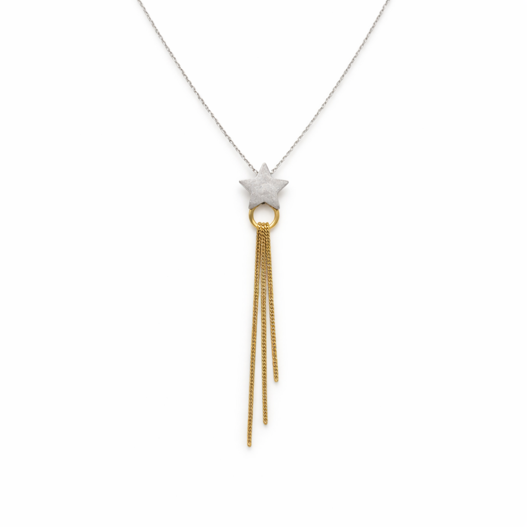 Stella con Frange Dorate · Argento 925 Rodiato