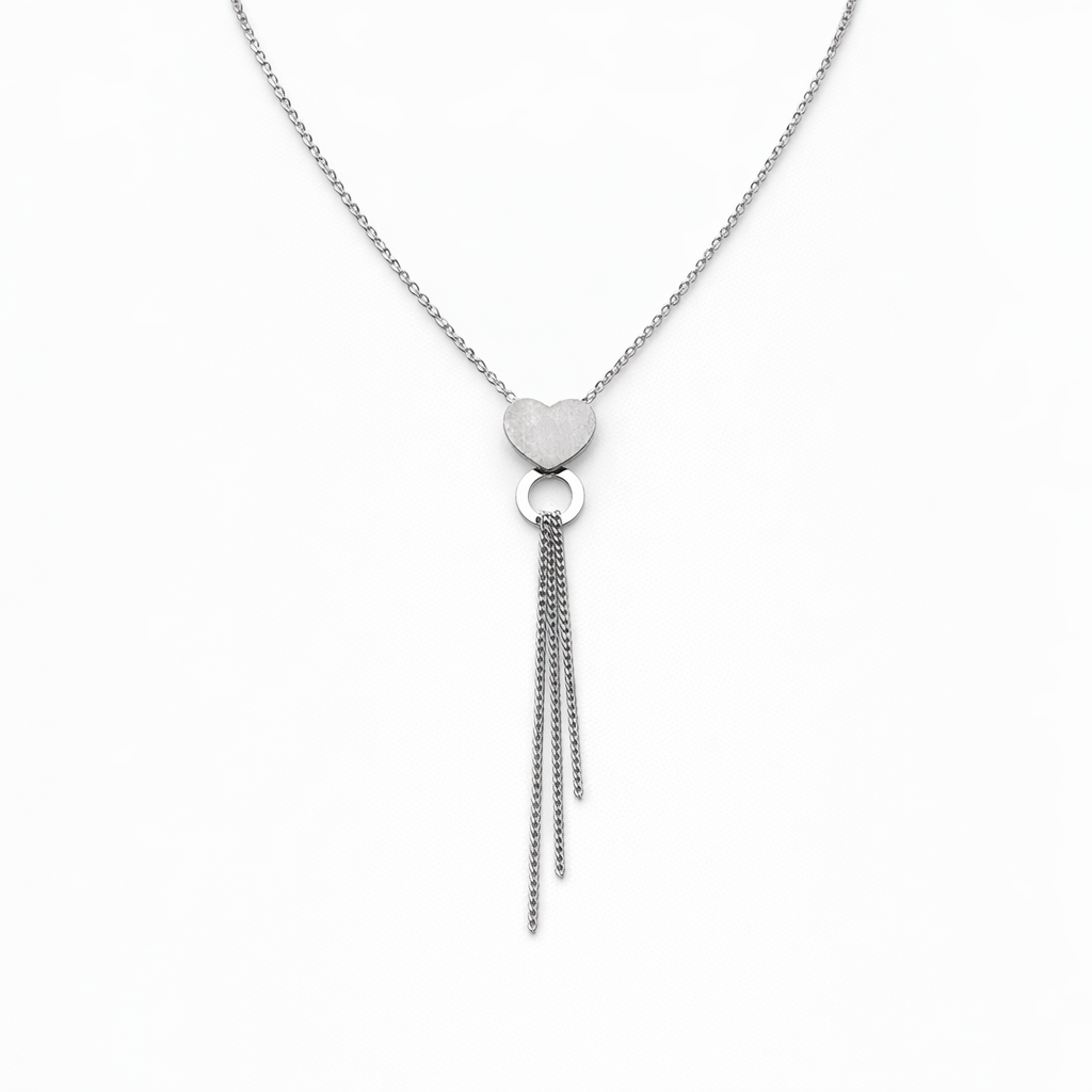 Cuore Satinato con Nappina · Argento 925 Rodiato