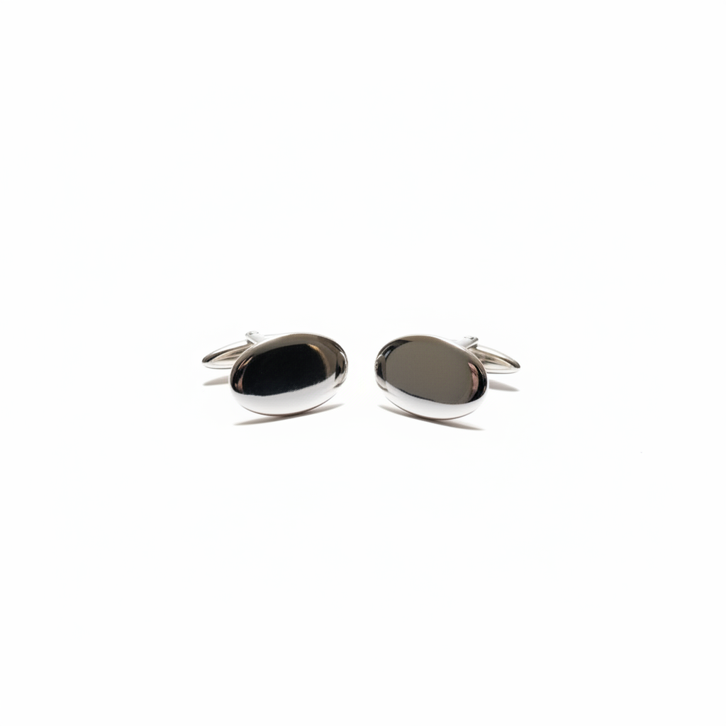 Gemelli ovali argento 925 a specchio
