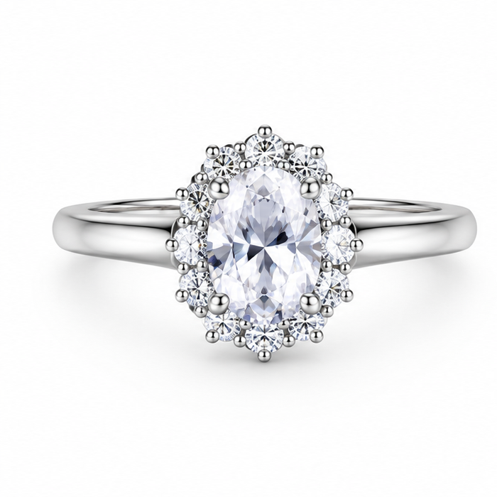 Anello in argento 925 con pietra bianca