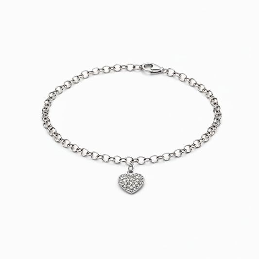 Bracciale Cuore Martellato sfondo bianco