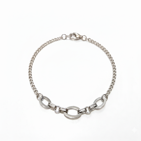 Bracciale Grumetta Maglie Ovali Sfondo Bianchissimo