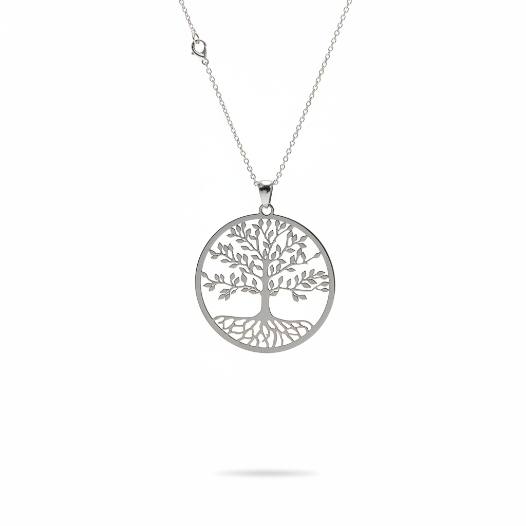 Ciondolo Albero della Vita sospeso su collana - sfondo bianco