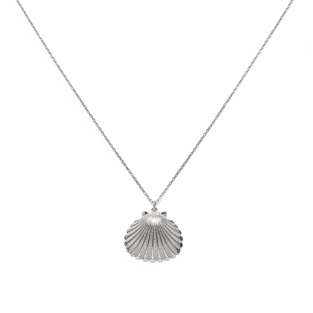 Collana conchiglia sfondo bianco