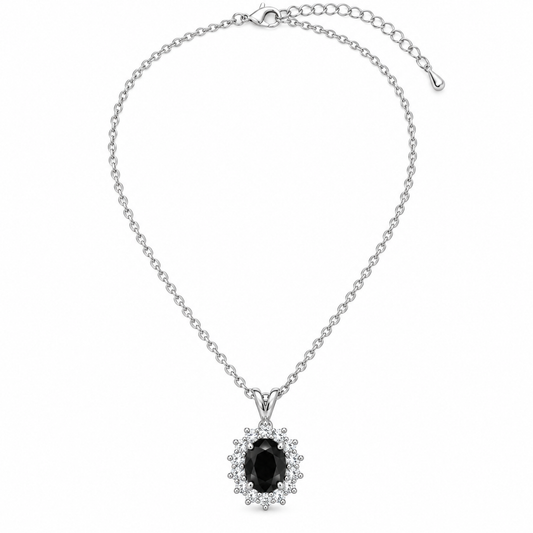 Collana in argento 925 con pietra nera - vista principale