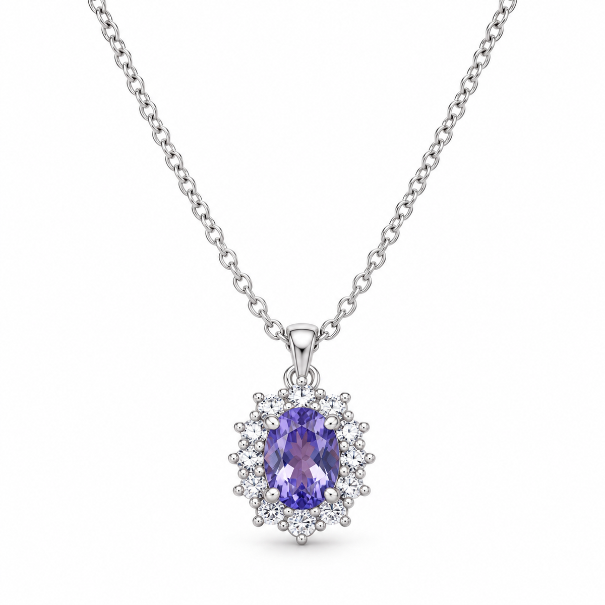 Collana in argento 925 con pietra viola - vista principale