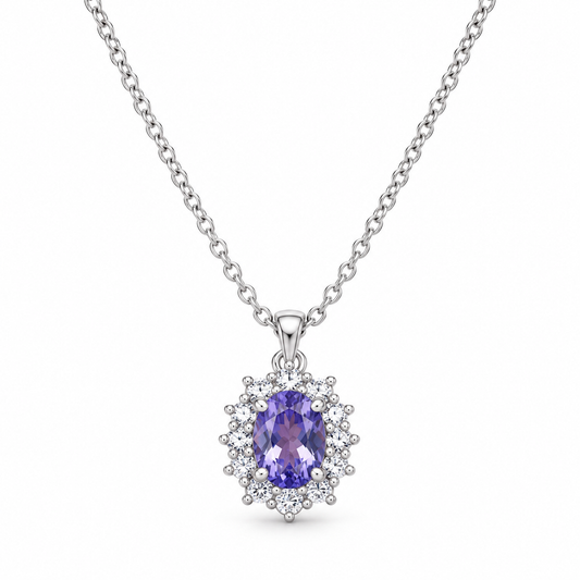 Collana in argento 925 con pietra viola - vista principale