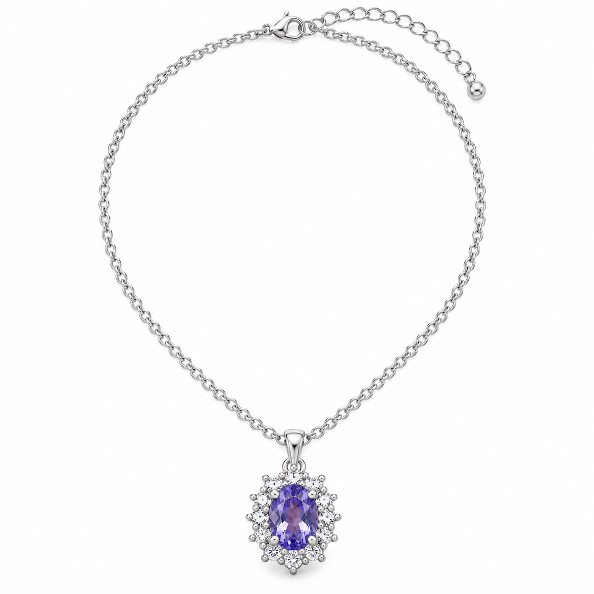 Collana in argento 925 con pietra viola - vista completa