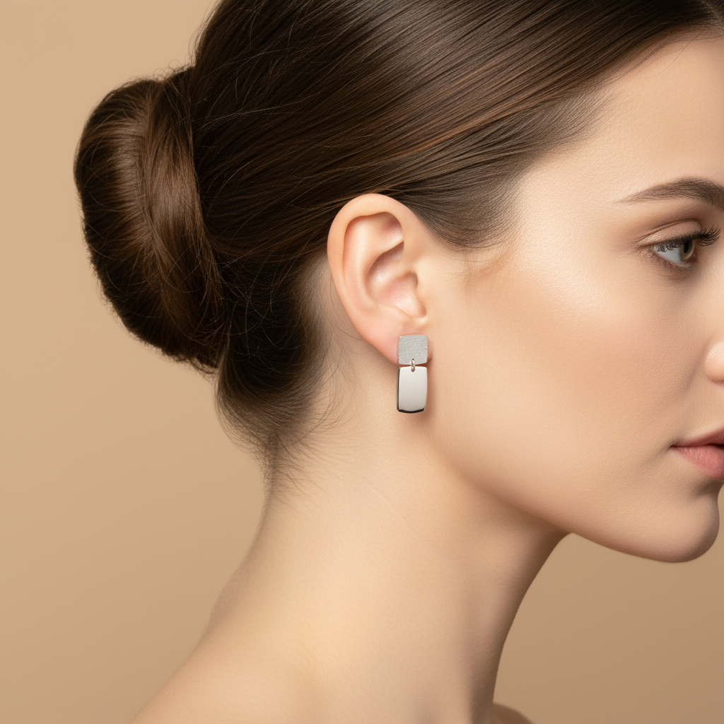 Foto indossata orecchini argento 2.5cm