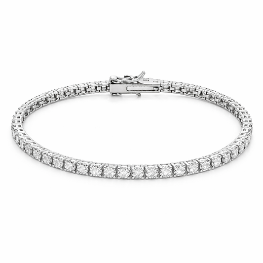 Bracciale Tennis Zirconi Bianchi Argento 925 Rodiato
