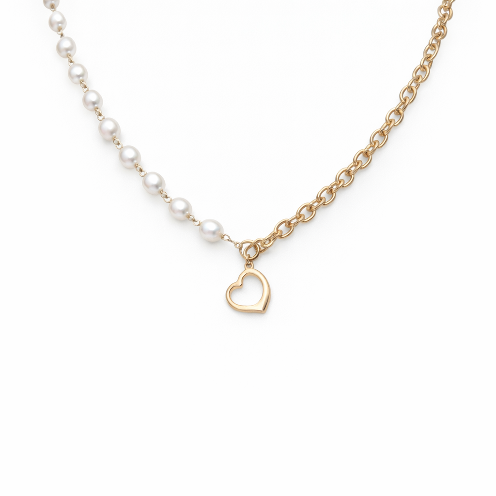 Collana finitura dorata e argento 925 rodiato