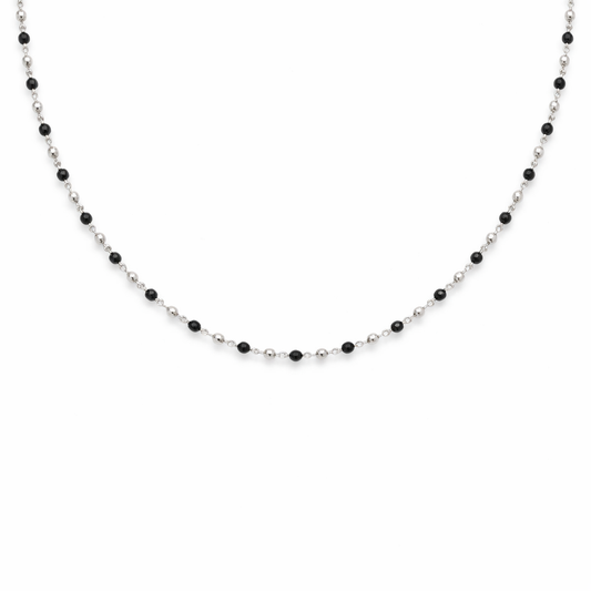 Perline Nere e Argento · Argento 925 Rodiato