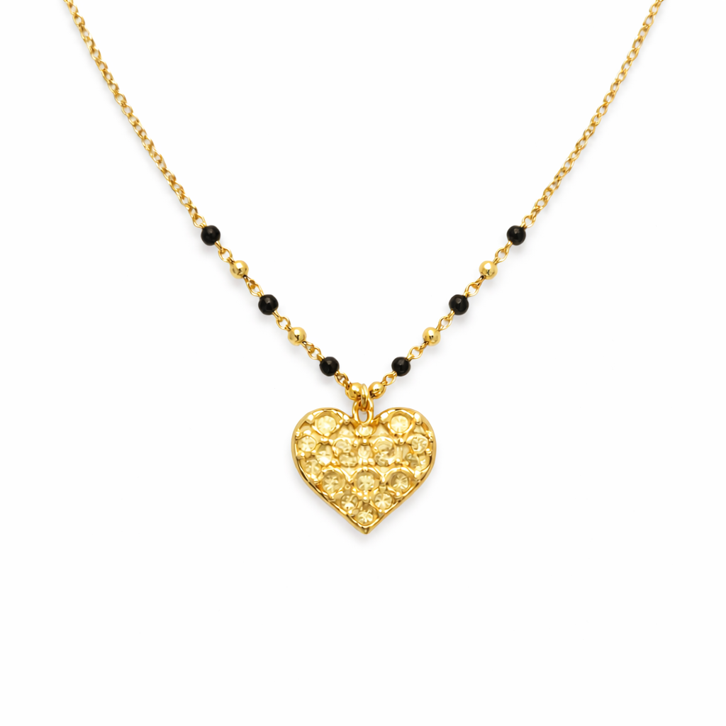 Cuore Dorato con Perline · Argento 925 Dorato