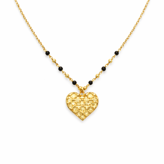 Cuore Dorato con Perline · Argento 925 Dorato