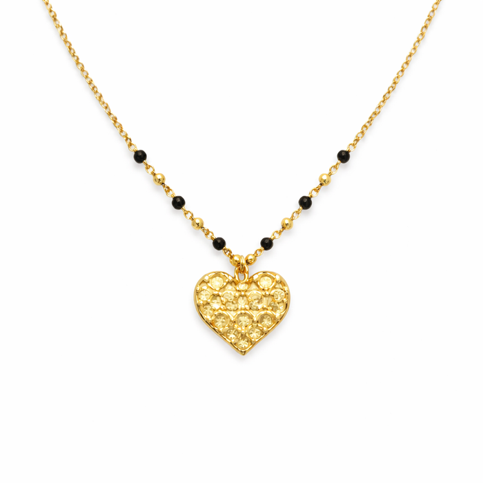 Cuore Dorato con Perline · Argento 925 Dorato