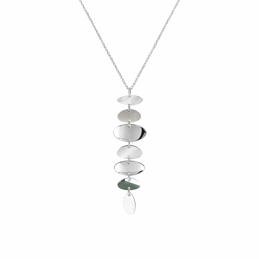 Collana satinata e lucida argento rodiato 925