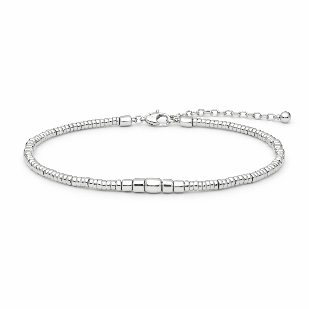 Bracciale argento rodiato
