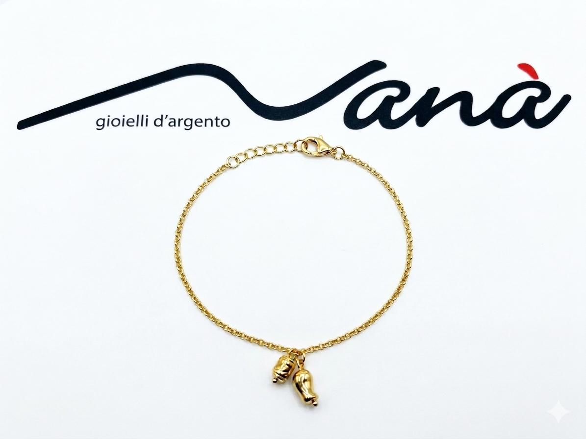 Bracciale Argento 925 Finitura Dorata con Charm
