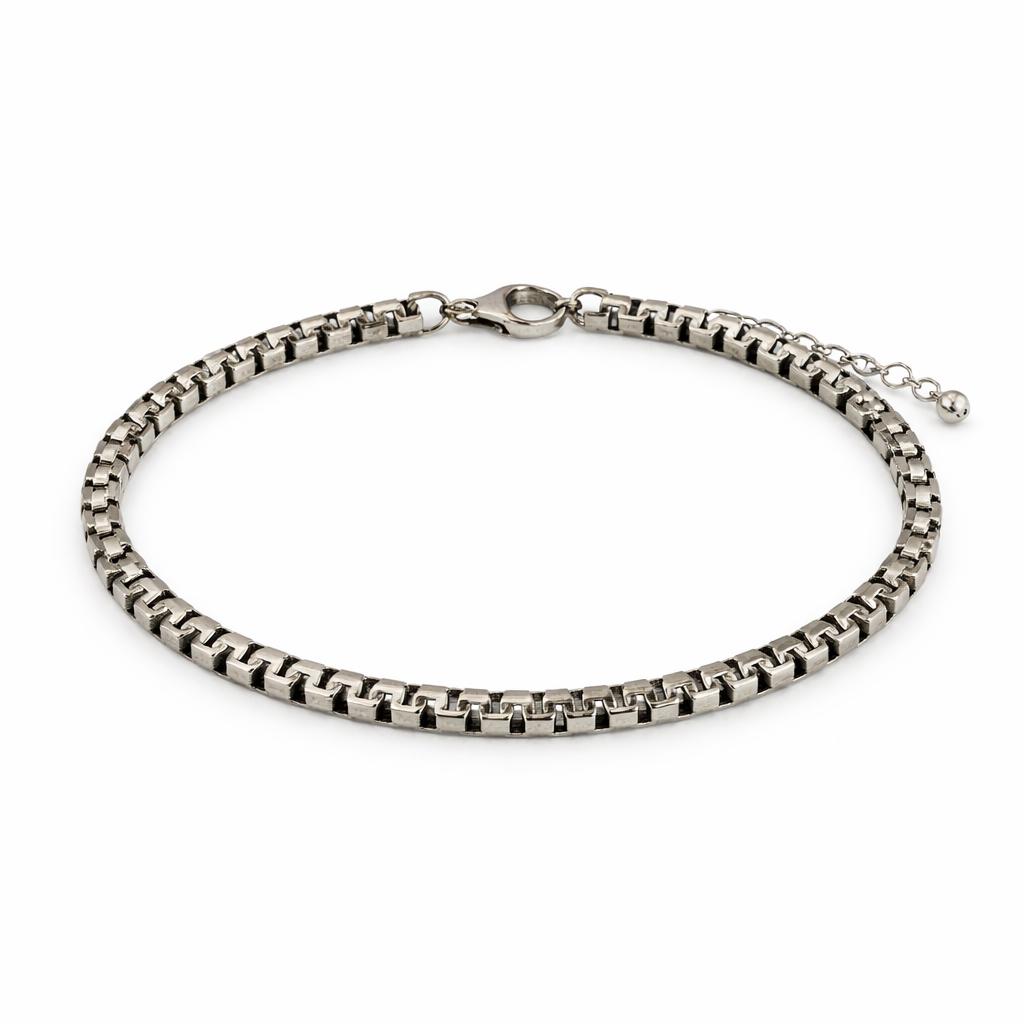 Bracciale Uomo Argento 925 Satinato Brunito e Lucido