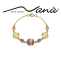 Bracciale Argento 925 Dorato con Pietre e Quadrifoglio