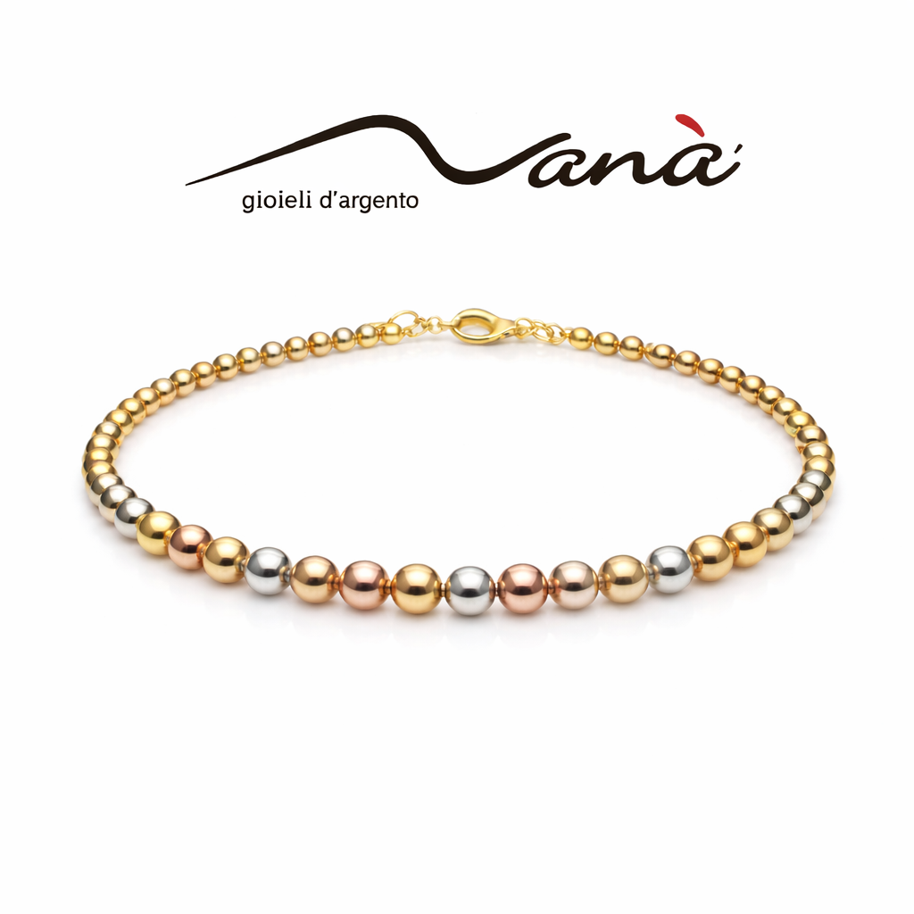 Bracciale Sfere Tricolore Argento 925