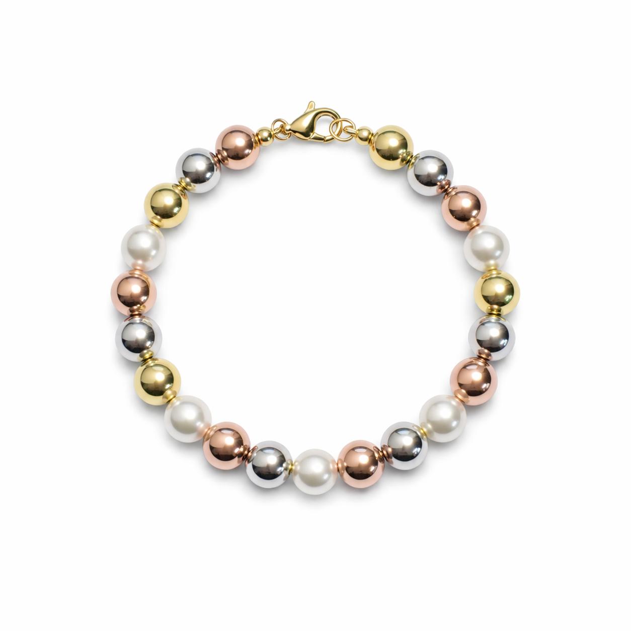 Bracciale Tre Colori con Perle Argento 925
