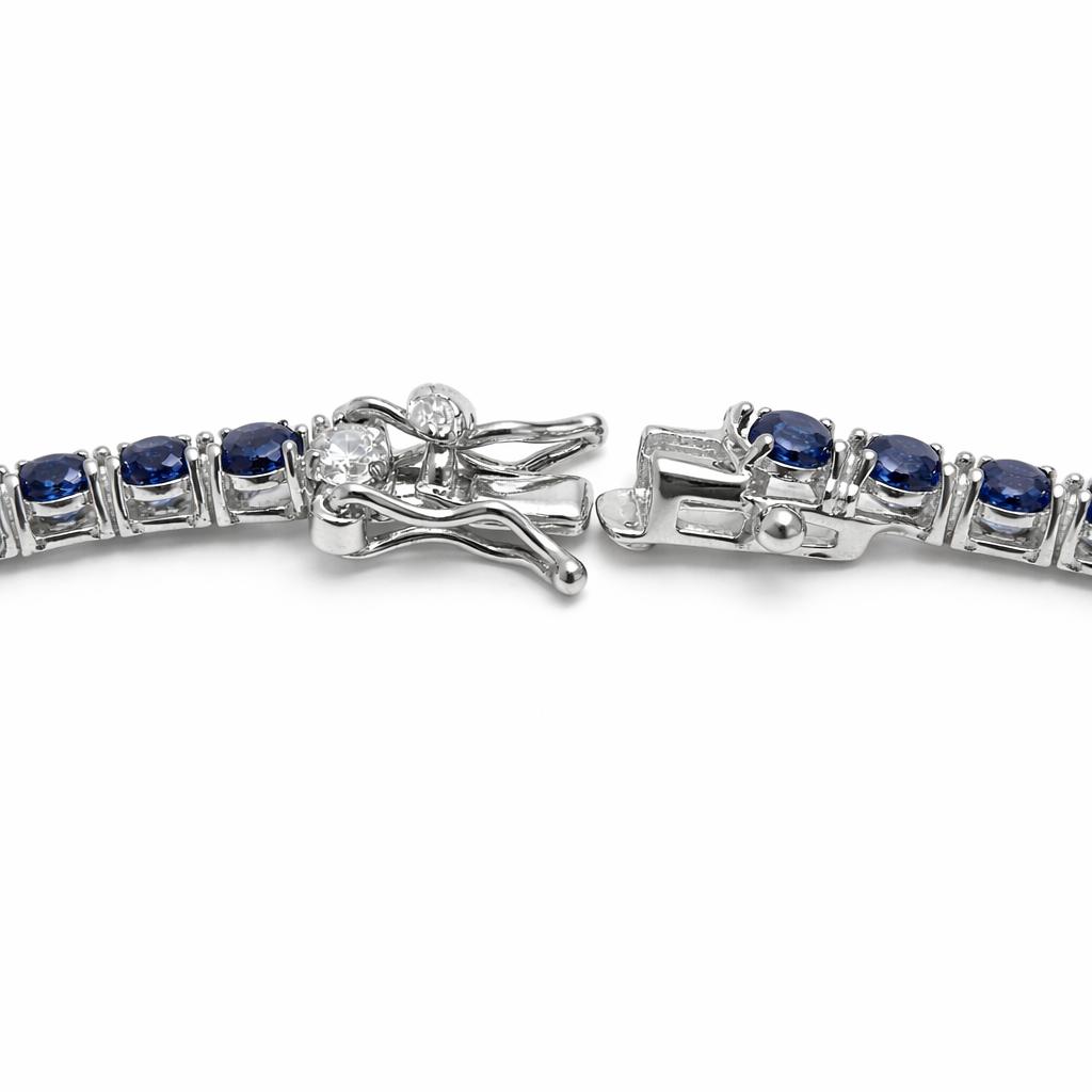 Bracciale Tennis Zirconi Blu e Bianchi Argento 925