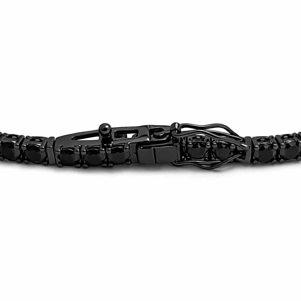Bracciale Tennis Rutenio Zirconi Neri Argento 925