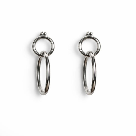 Doppio Cerchio Pendente · Argento 925 Rodiato