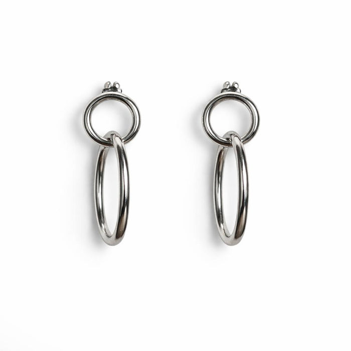 Doppio Cerchio Pendente · Argento 925 Rodiato