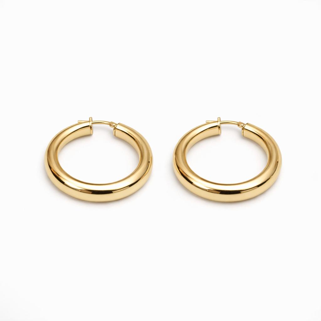 Orecchini Cerchio Lisci Finitura Dorata