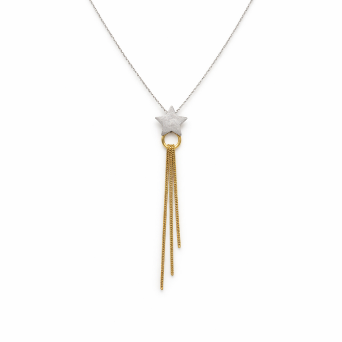 Stella con Frange Dorate · Argento 925 Rodiato