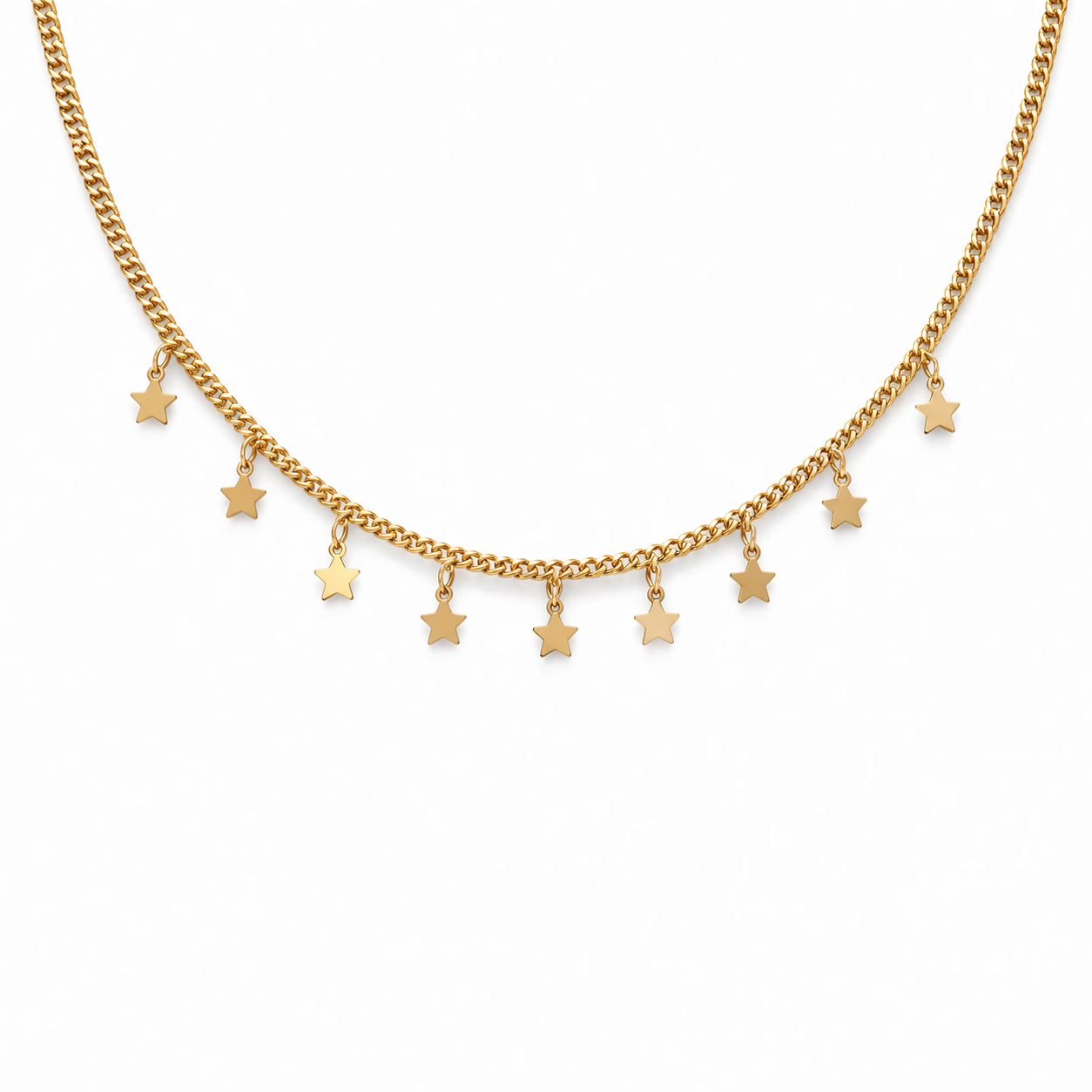 Collana Dorata con Stelle cm.40+5