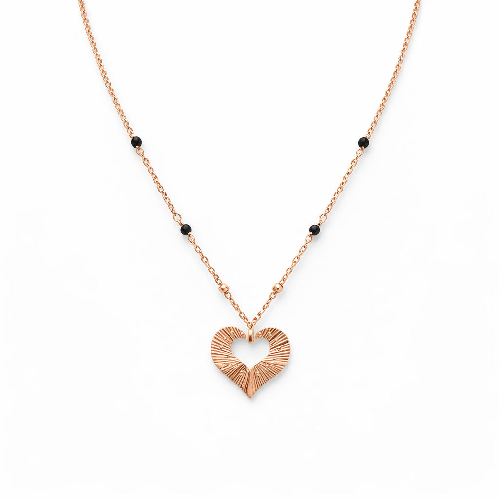 Collana Rosè Argento 925 con Cuore cm.60
