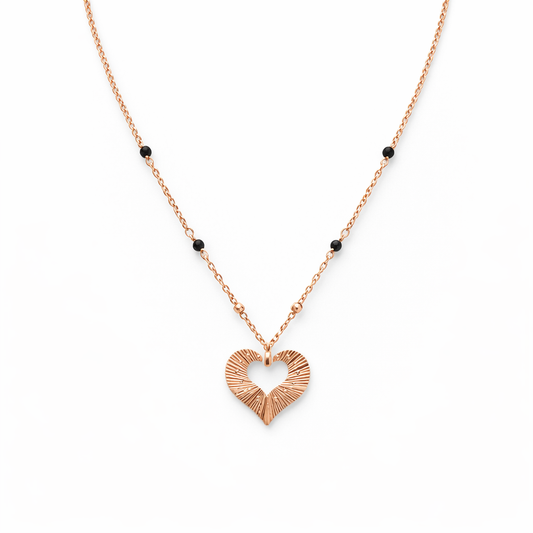 Collana Rosè Argento 925 con Cuore cm.60