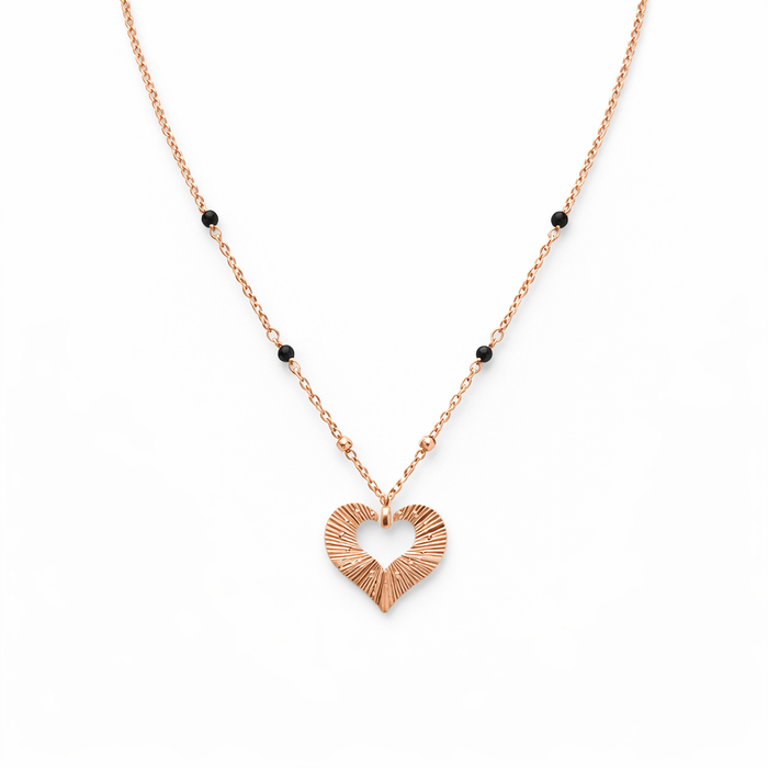 Collana Rosè Argento 925 con Cuore cm.60