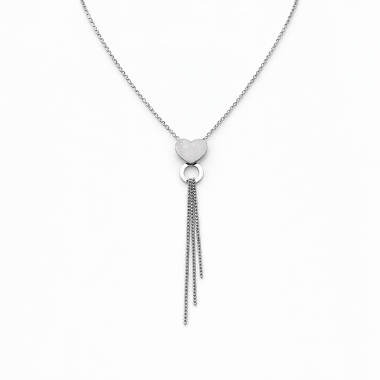 Cuore Satinato con Nappina · Argento 925 Rodiato