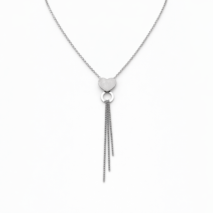 Cuore Satinato con Nappina · Argento 925 Rodiato