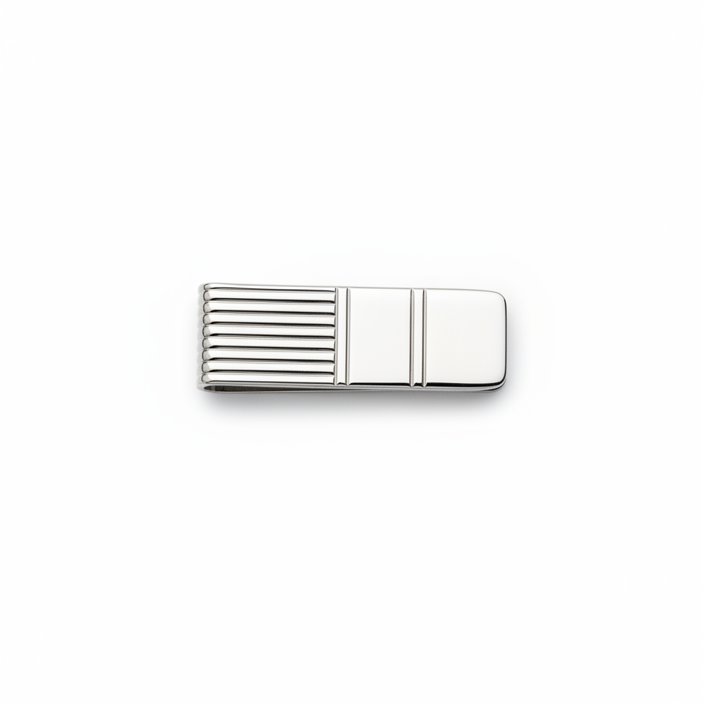 Fermasoldi argento 925 rigato bicolore