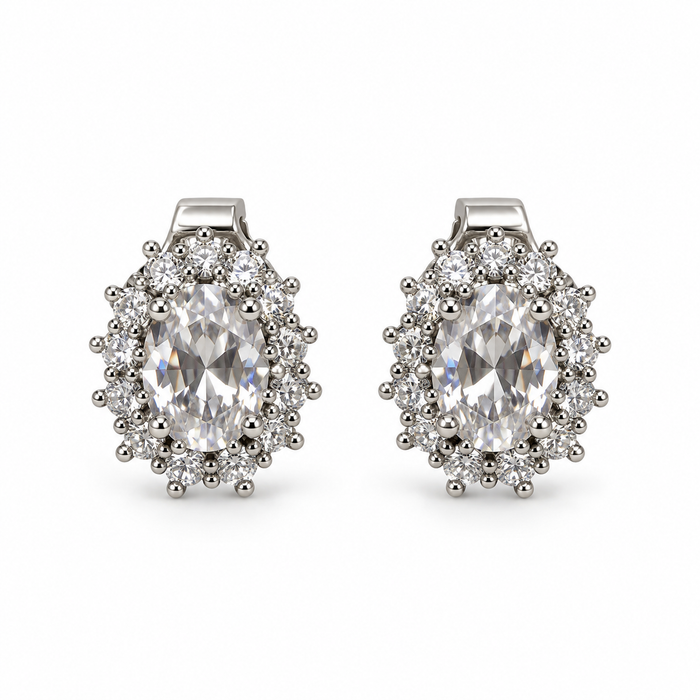 Orecchini ovali in argento 925 – Bianco
