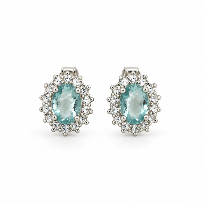 Orecchini ovali in argento 925 – Celeste