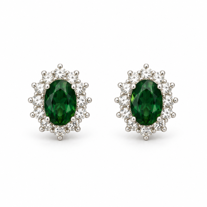 Orecchini ovali in argento 925 – Verde