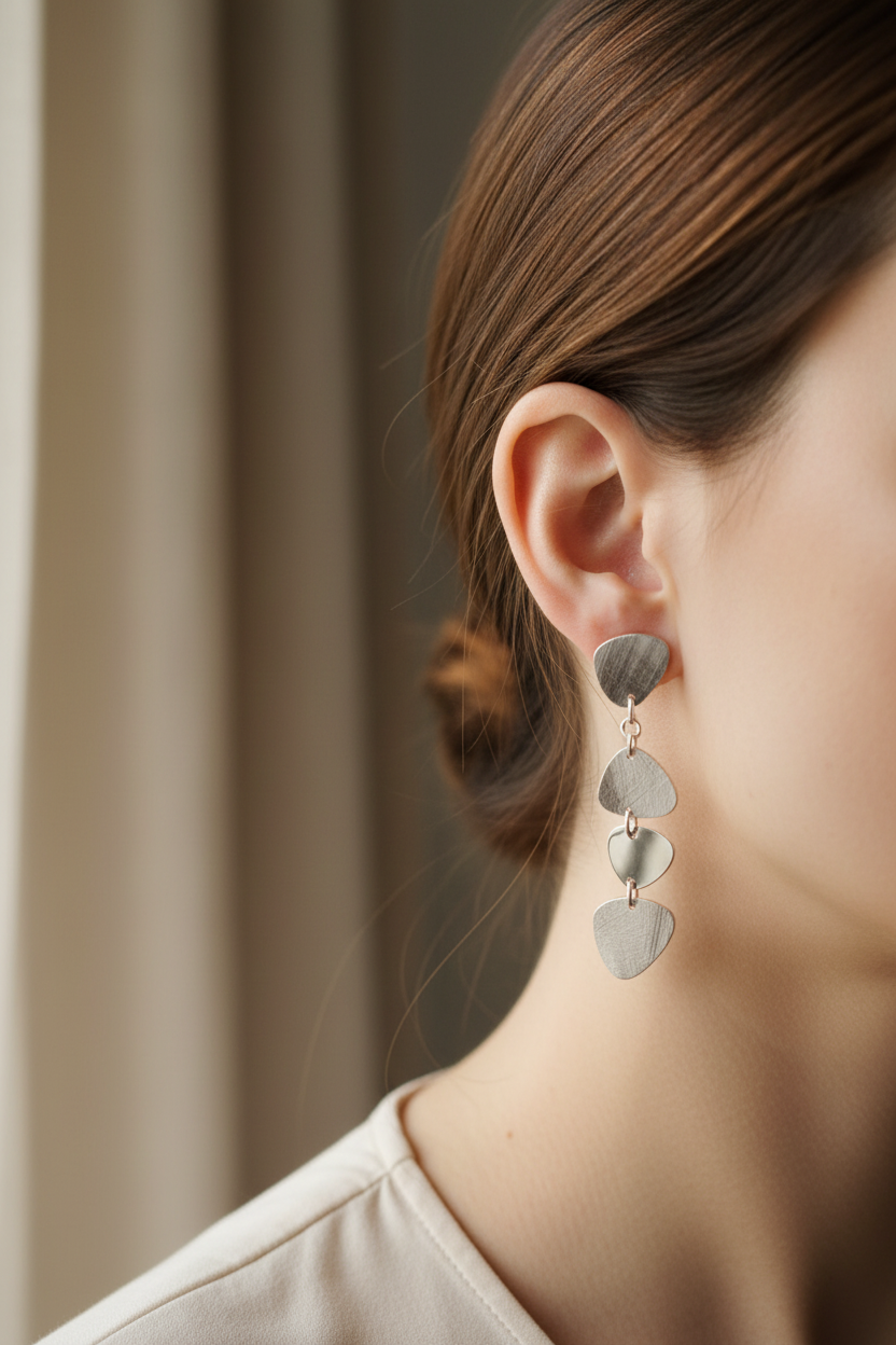 Orecchini 4 dischi indossati - corretto