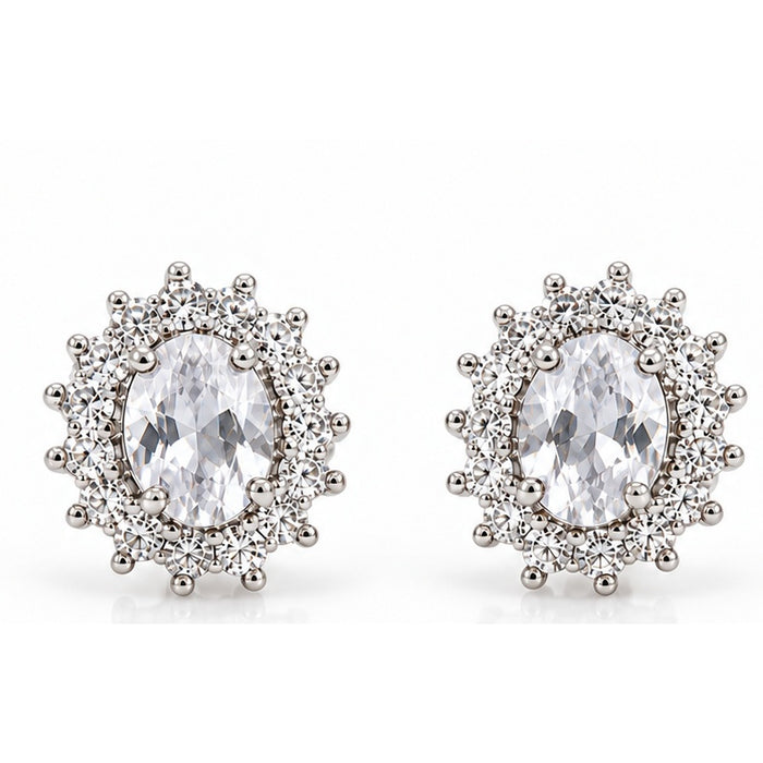 Orecchini in argento 925 con pietra bianca