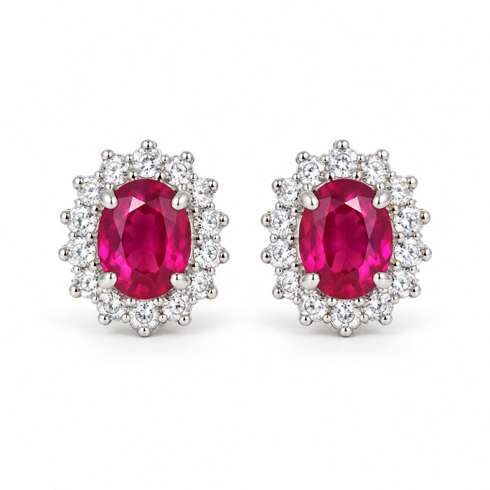 Orecchini in argento 925 con pietra fucsia